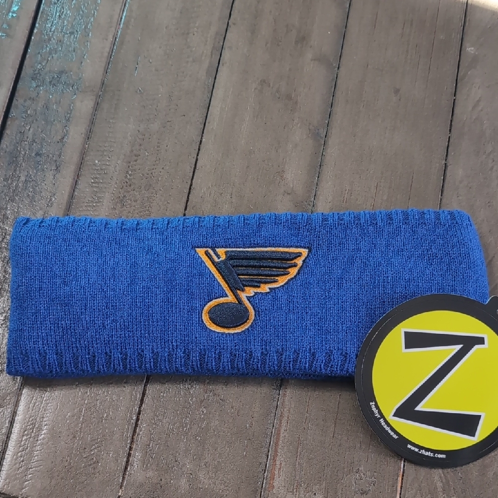 St. Louis Blues NHL Zephyr Royal Blue Headband with Vibrant Yellow Logo